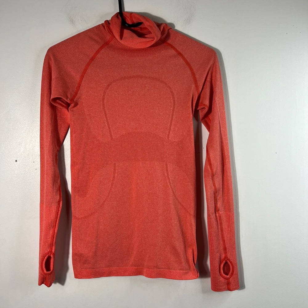 Lululemon Swiftly Tech Long Sleeve I am A runner Orange 4